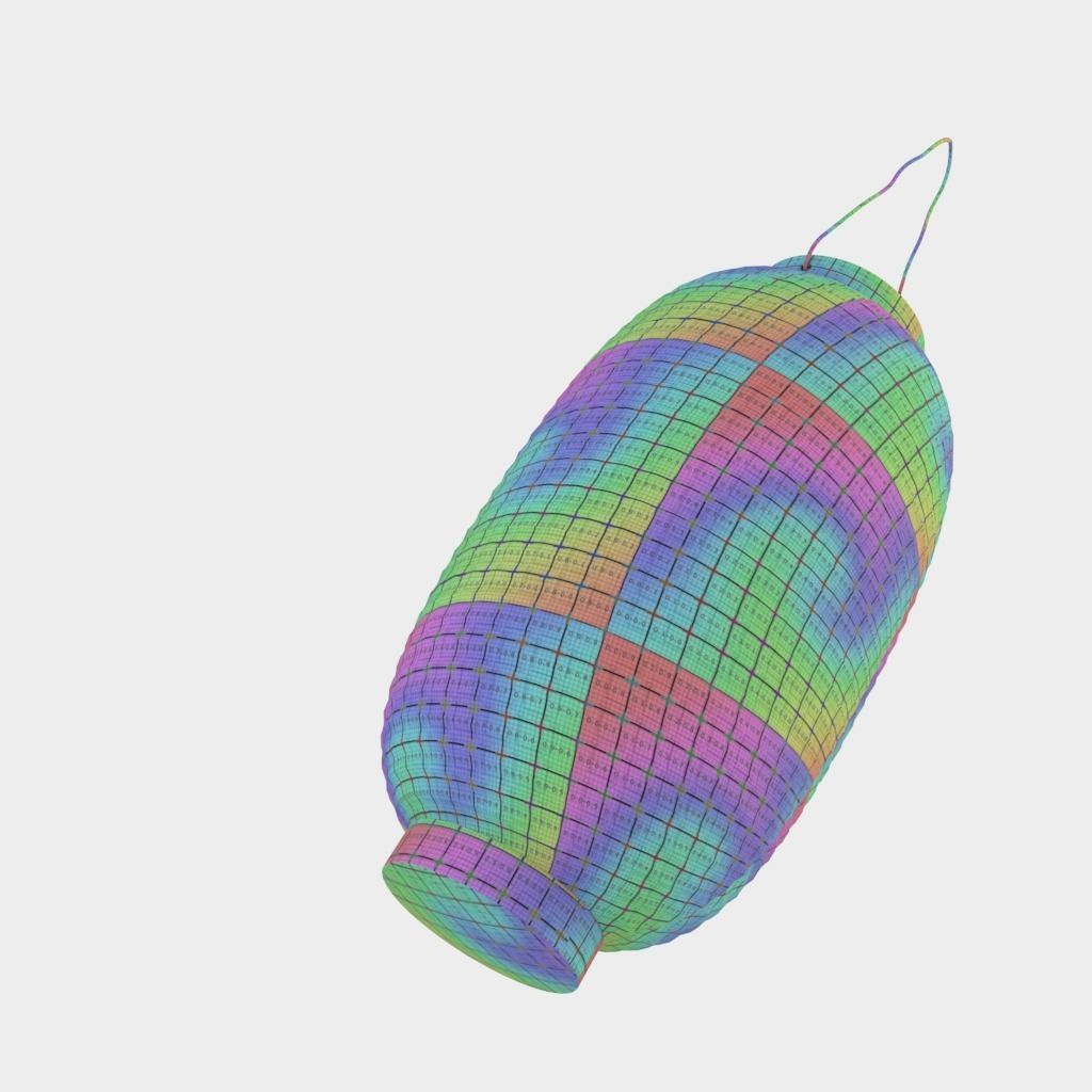 Japanese Lantern - Chochin Takanoha Crest 3D model_30