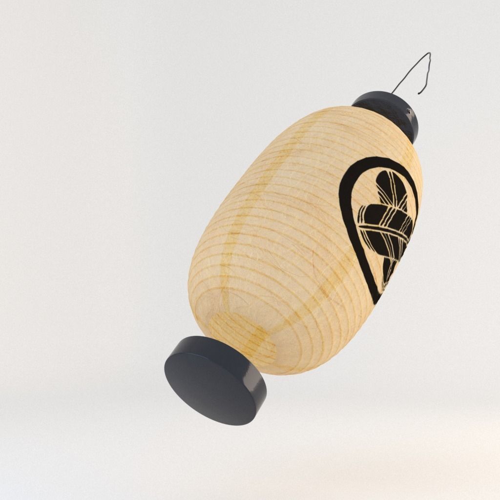 Japanese Lantern - Chochin Takanoha Crest 3D model_6