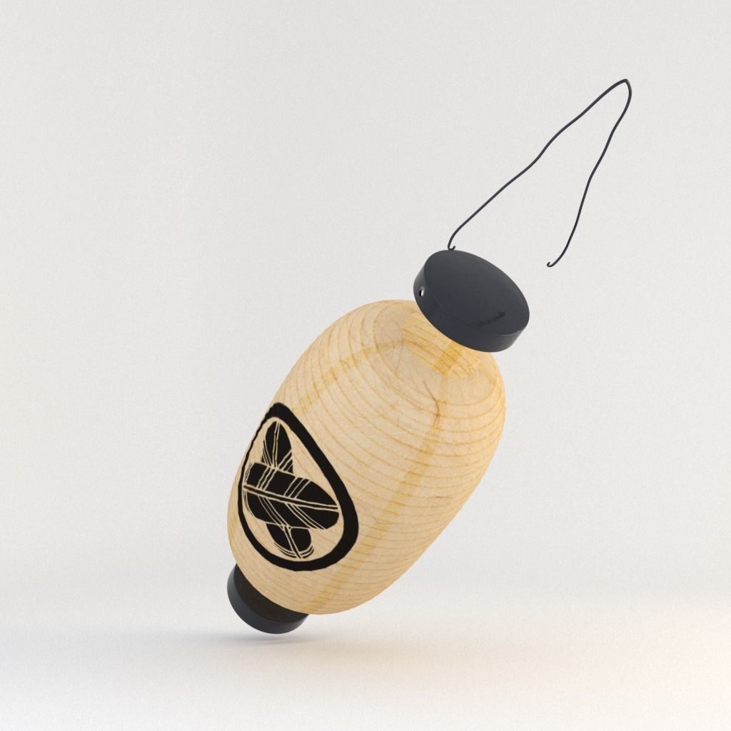 Japanese Lantern - Chochin Takanoha Crest 3D model_7
