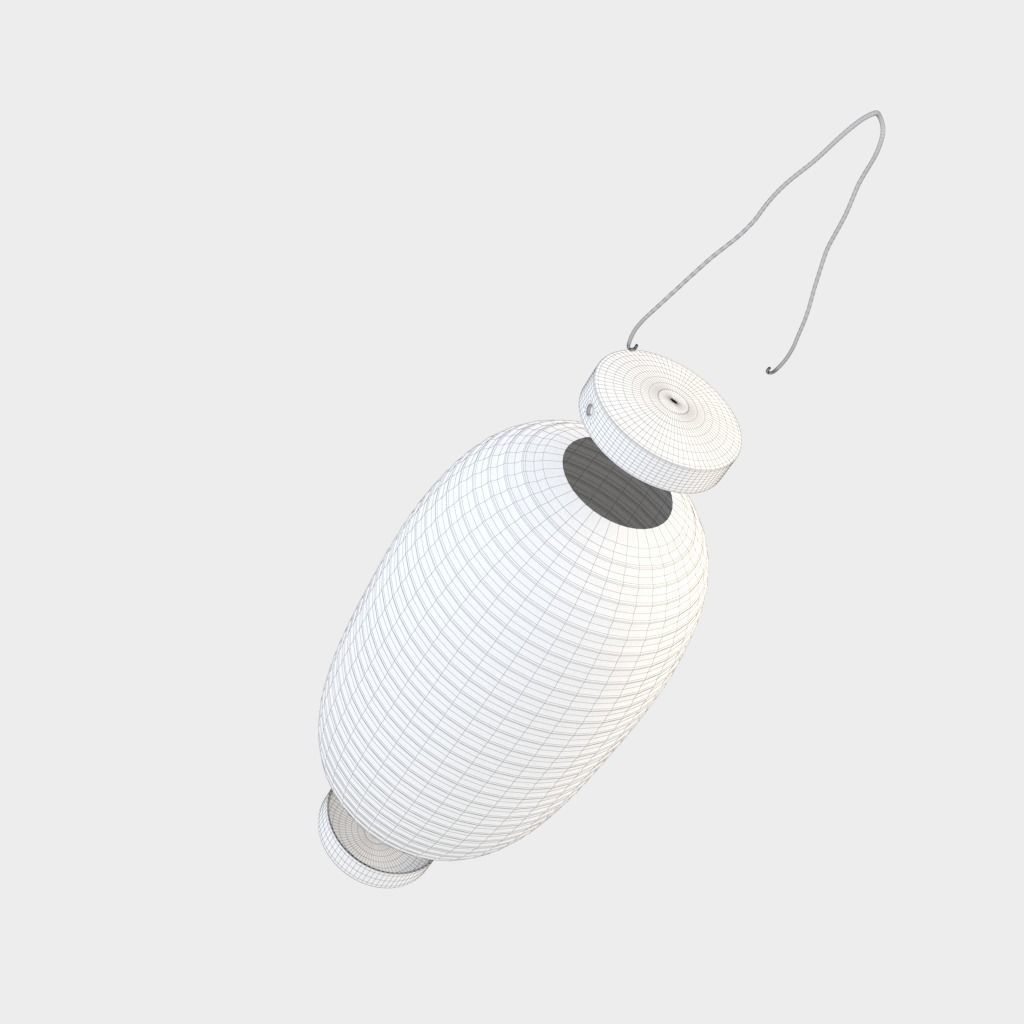 Japanese Lantern - Chochin Takanoha Crest 3D model_10