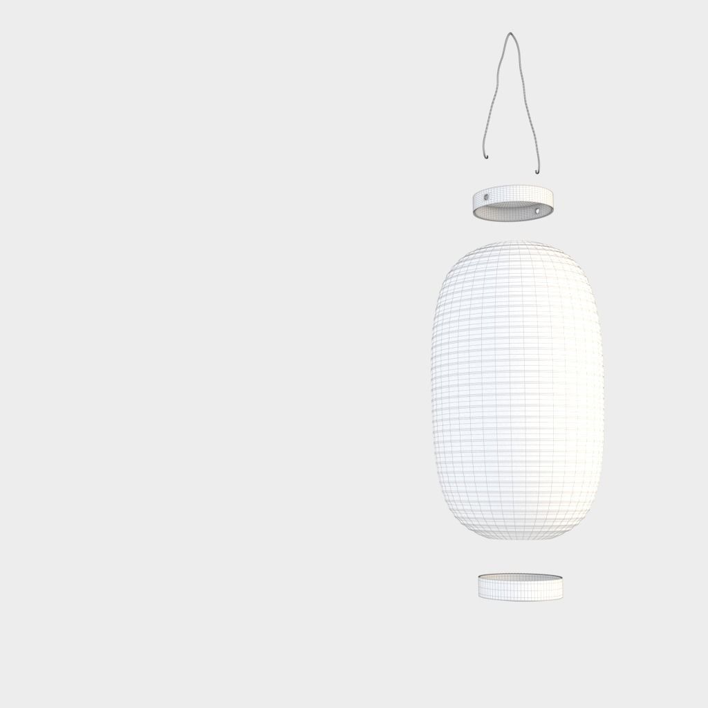 Japanese Lantern - Chochin Takanoha Crest 3D model_8