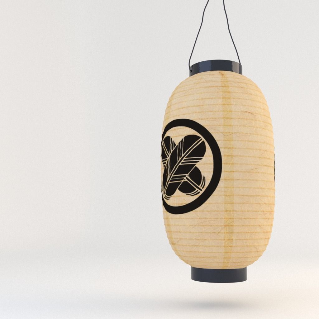 Japanese Lantern - Chochin Takanoha Crest 3D model_17