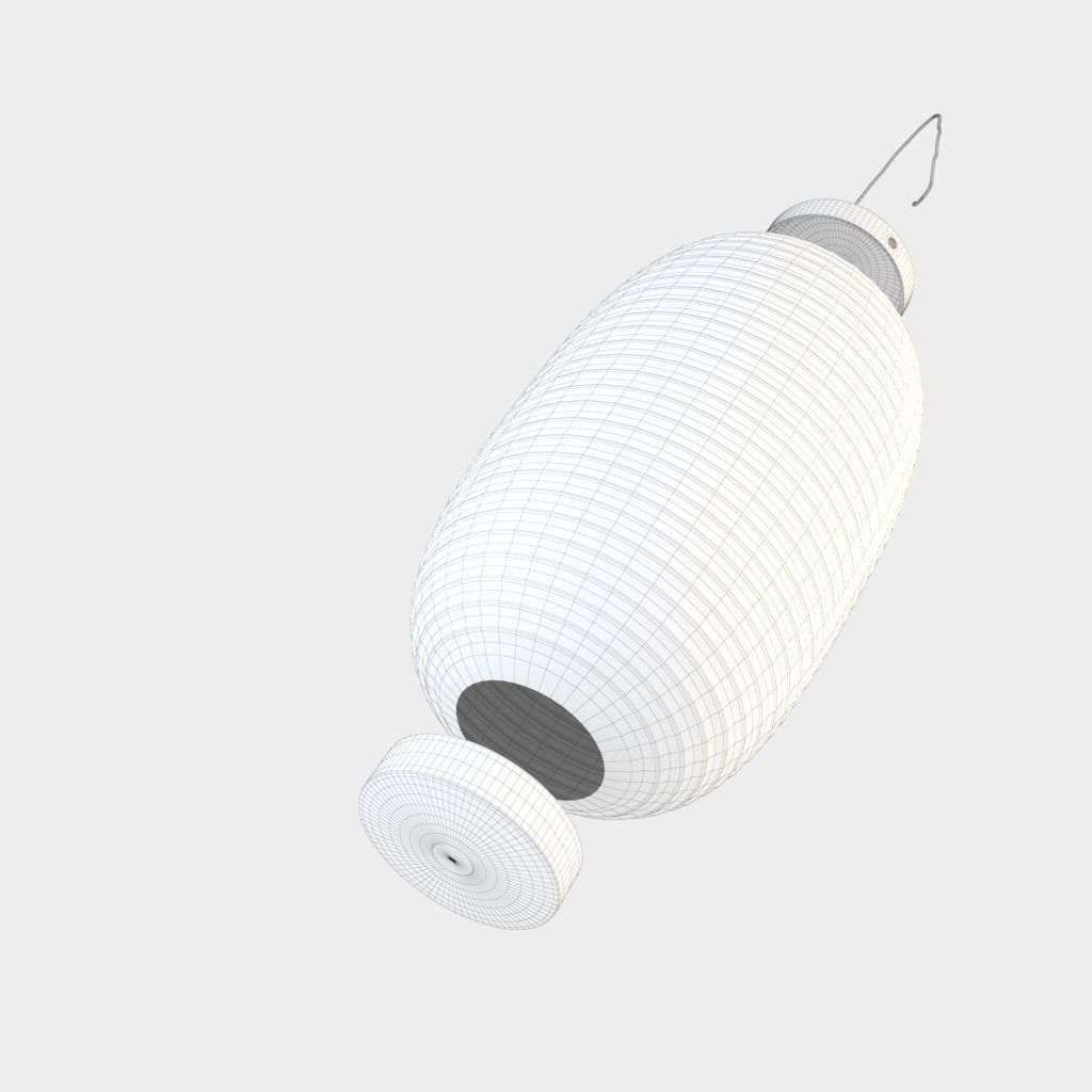 Japanese Lantern - Chochin Takanoha Crest 3D model_9