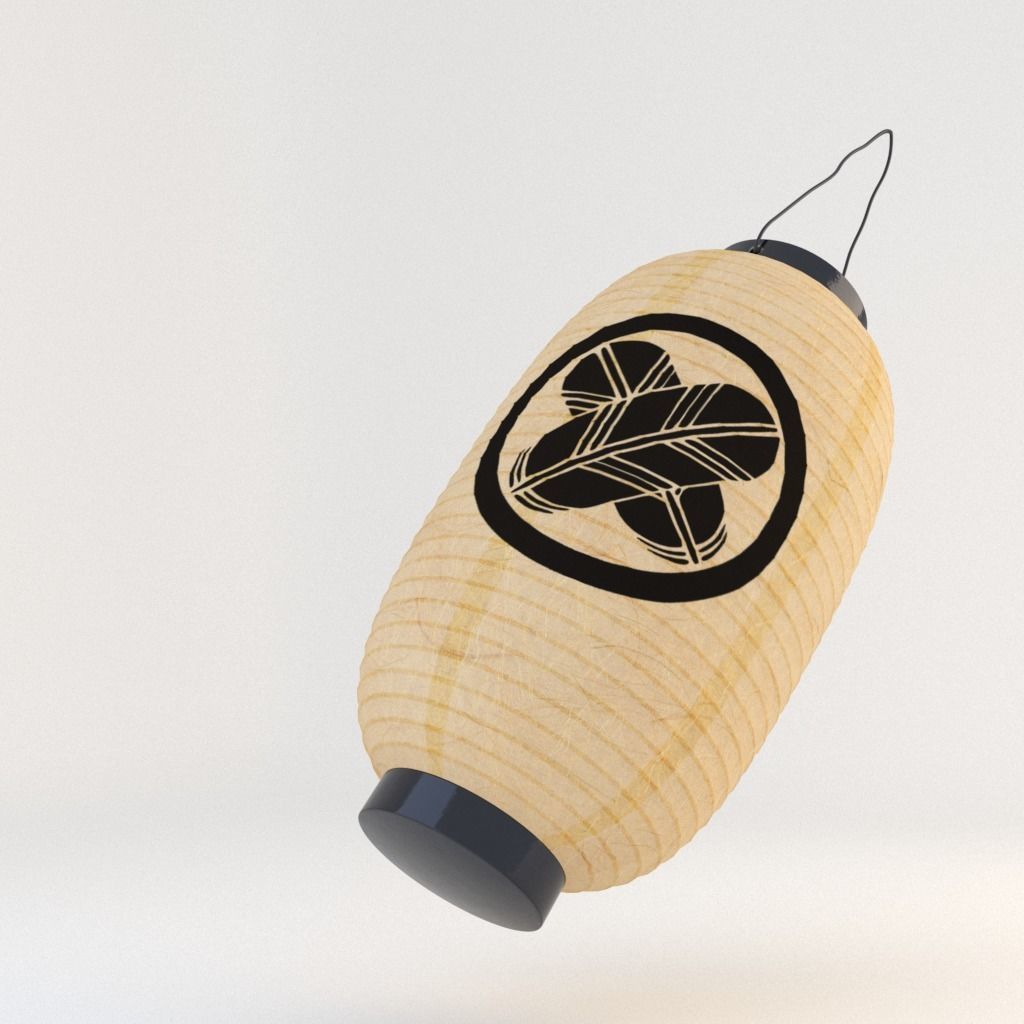 Japanese Lantern - Chochin Takanoha Crest 3D model_2