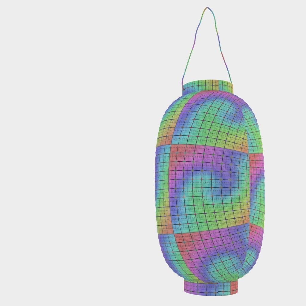 Japanese Lantern - Chochin Takanoha Crest 3D model_29