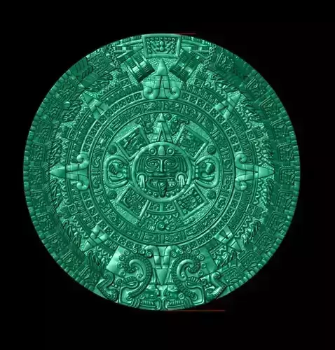 3D Pendnat aztec calendar