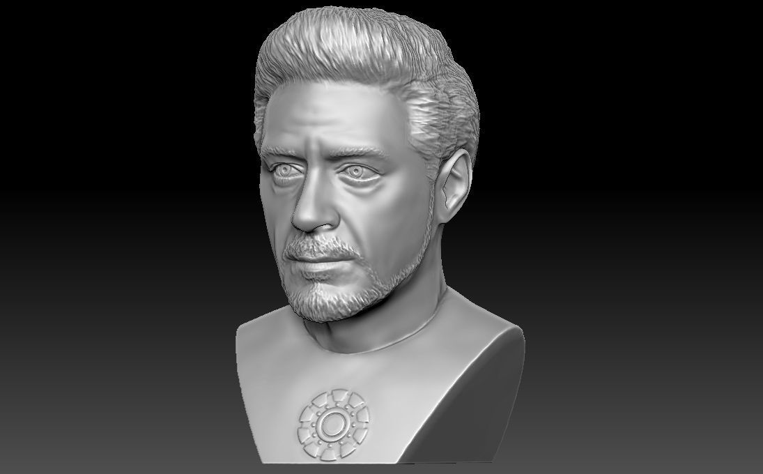 Tony Stark Robert Downey Jr Iron Man bust for 3D printing 3D print model_2