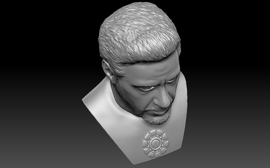 Tony Stark Robert Downey Jr Iron Man bust for 3D printing 3D print model_21