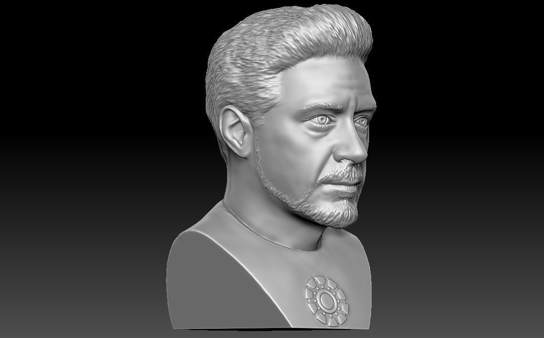 Tony Stark Robert Downey Jr Iron Man bust for 3D printing 3D print model_9