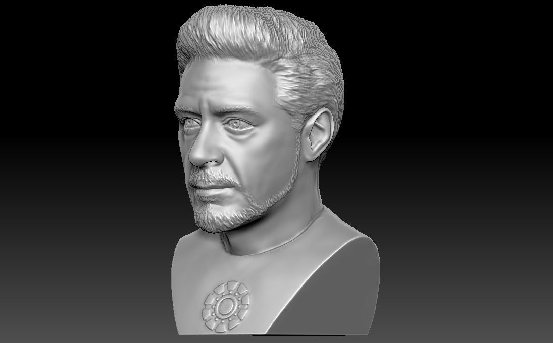 Tony Stark Robert Downey Jr Iron Man bust for 3D printing 3D print model_3