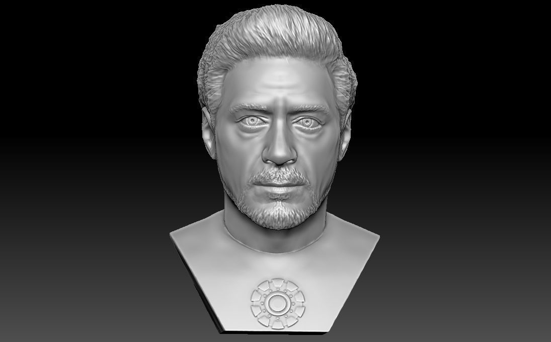 Tony Stark Robert Downey Jr Iron Man bust for 3D printing 3D print model_12