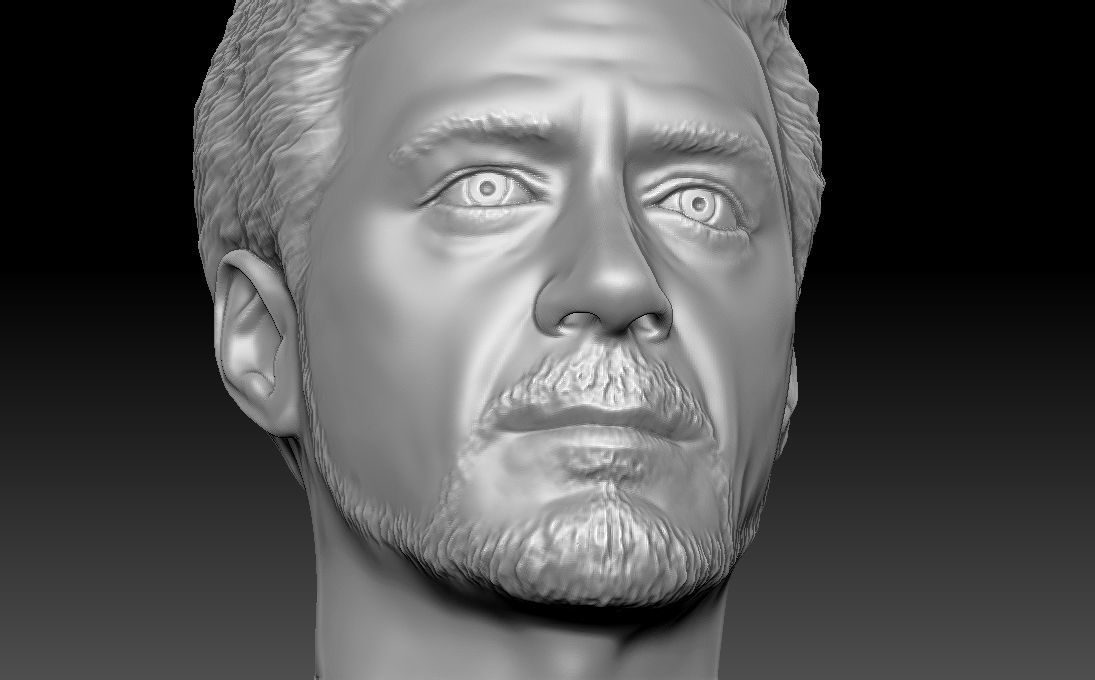 Tony Stark Robert Downey Jr Iron Man bust for 3D printing 3D print model_17