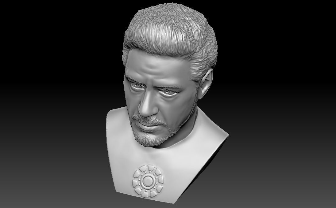Tony Stark Robert Downey Jr Iron Man bust for 3D printing 3D print model_19