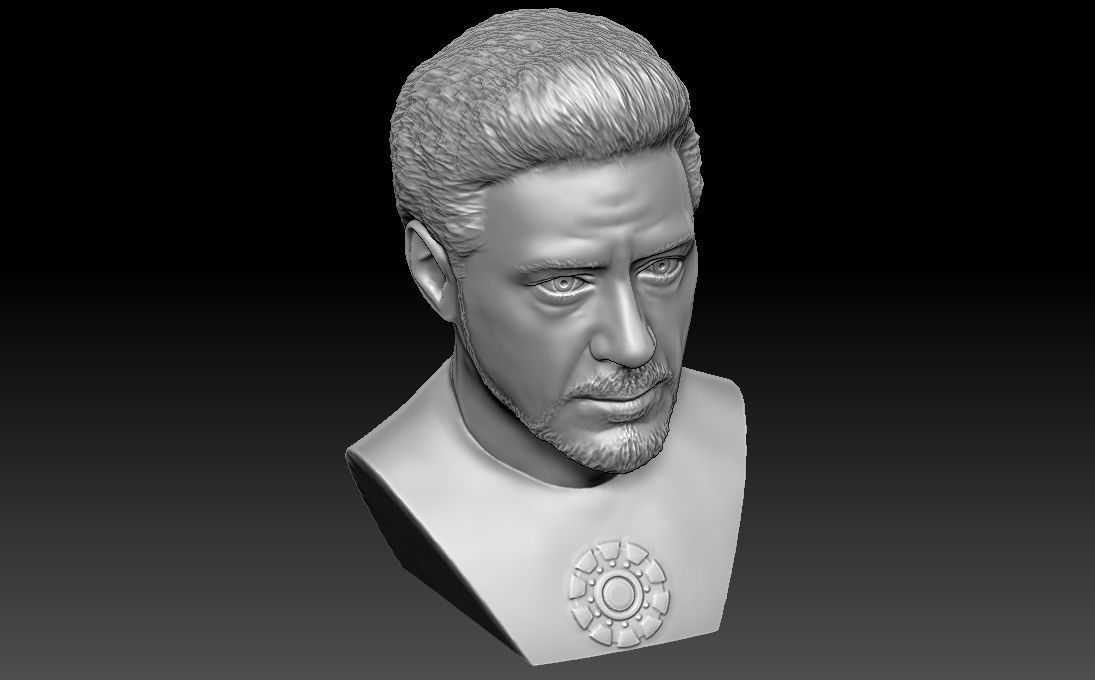 Tony Stark Robert Downey Jr Iron Man bust for 3D printing 3D print model_20
