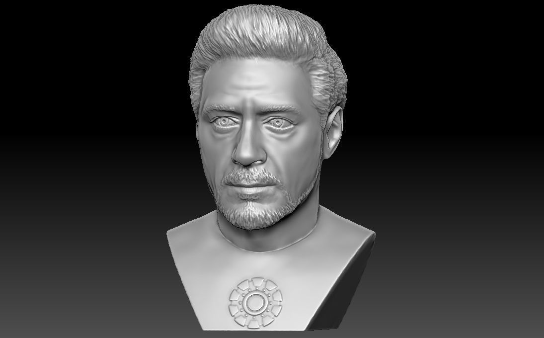 Tony Stark Robert Downey Jr Iron Man bust for 3D printing 3D print model_1