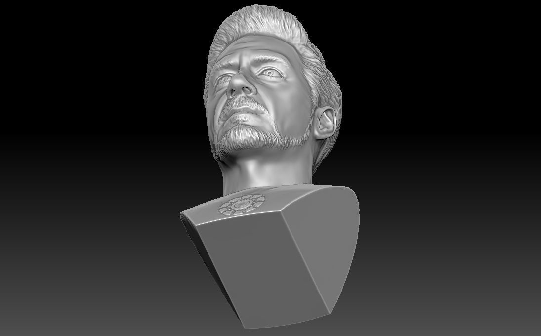 Tony Stark Robert Downey Jr Iron Man bust for 3D printing 3D print model_23