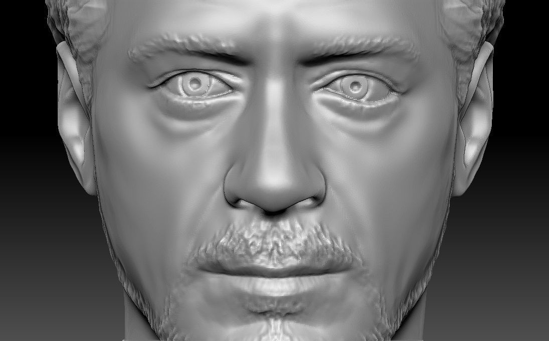 Tony Stark Robert Downey Jr Iron Man bust for 3D printing 3D print model_13