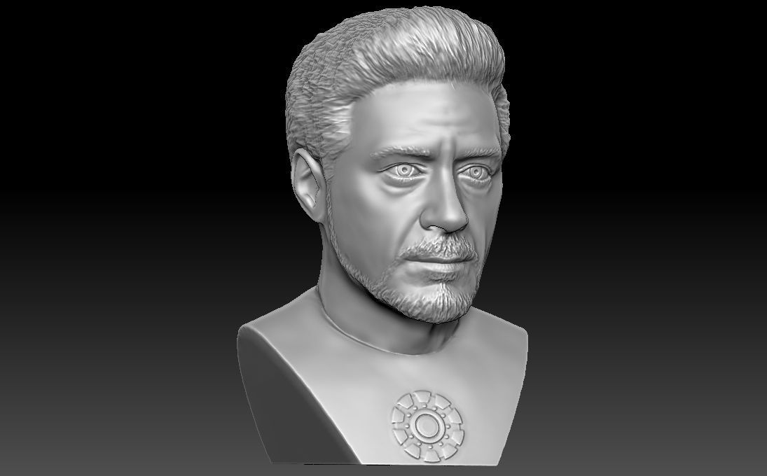 Tony Stark Robert Downey Jr Iron Man bust for 3D printing 3D print model_10