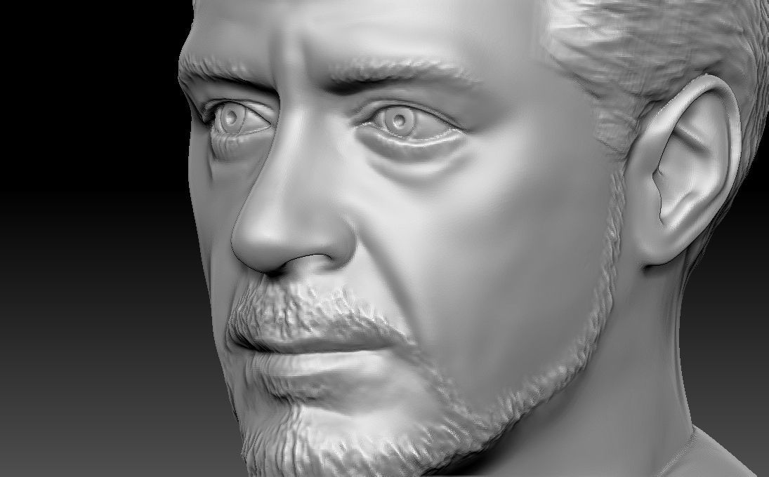 Tony Stark Robert Downey Jr Iron Man bust for 3D printing 3D print model_15