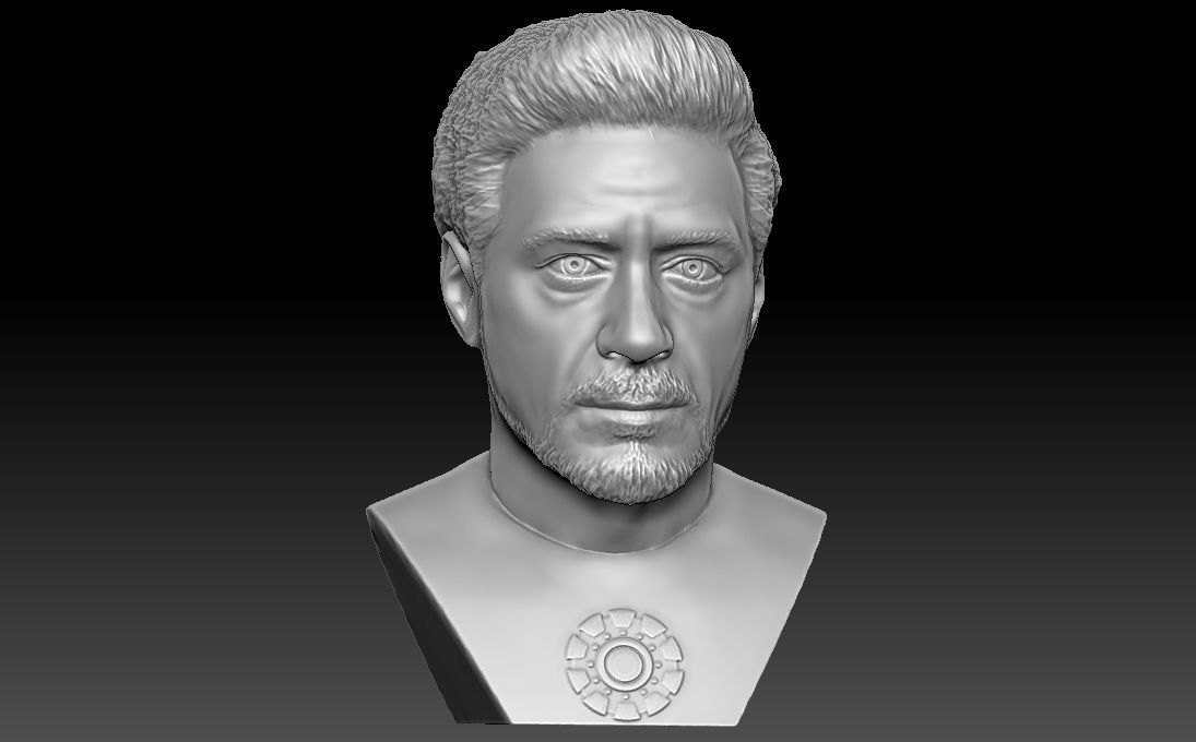 Tony Stark Robert Downey Jr Iron Man bust for 3D printing 3D print model_11