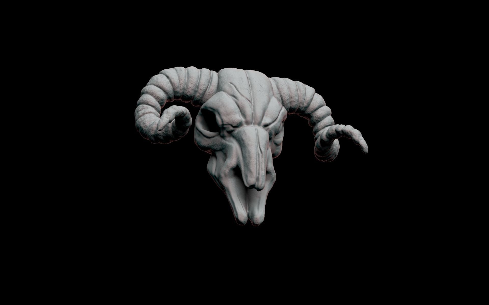 Baphomet Skull Head Stylized 3D print model_2