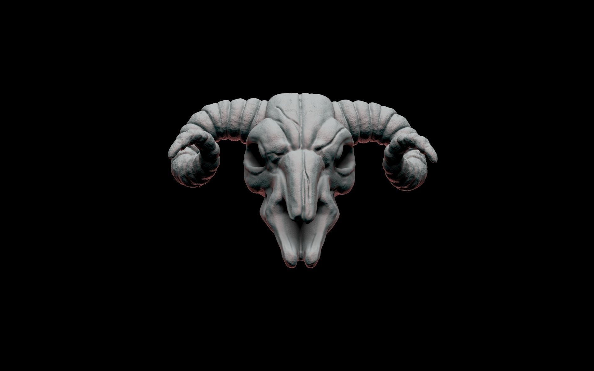 Baphomet Skull Head Stylized 3D print model_3