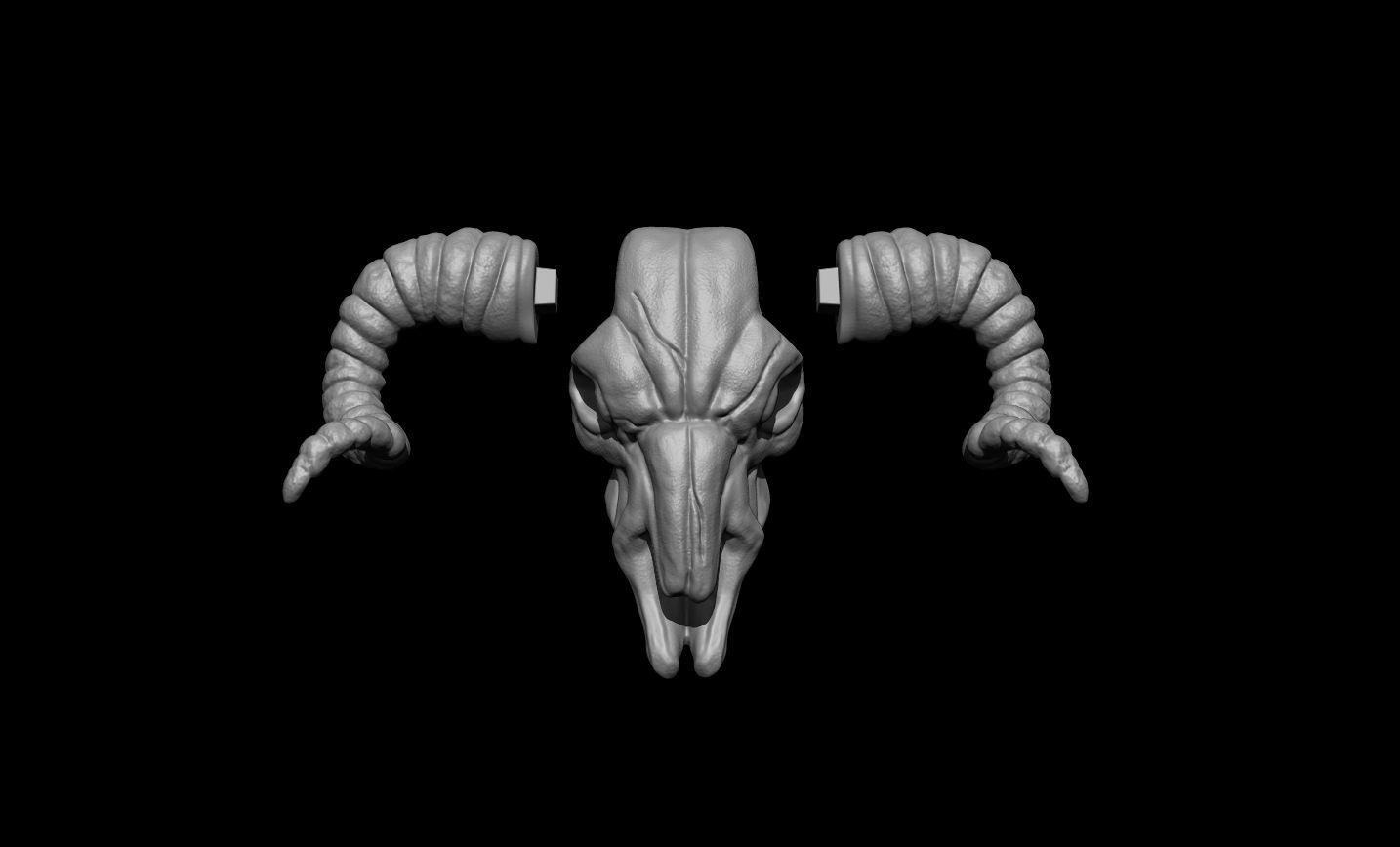 Baphomet Skull Head Stylized 3D print model_7