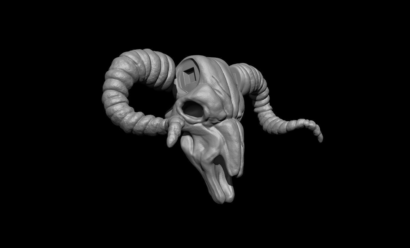 Baphomet Skull Head Stylized 3D print model_8