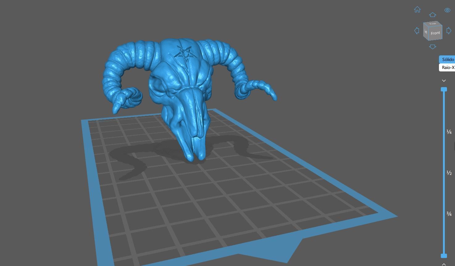 Baphomet Skull Head Stylized 3D print model_16
