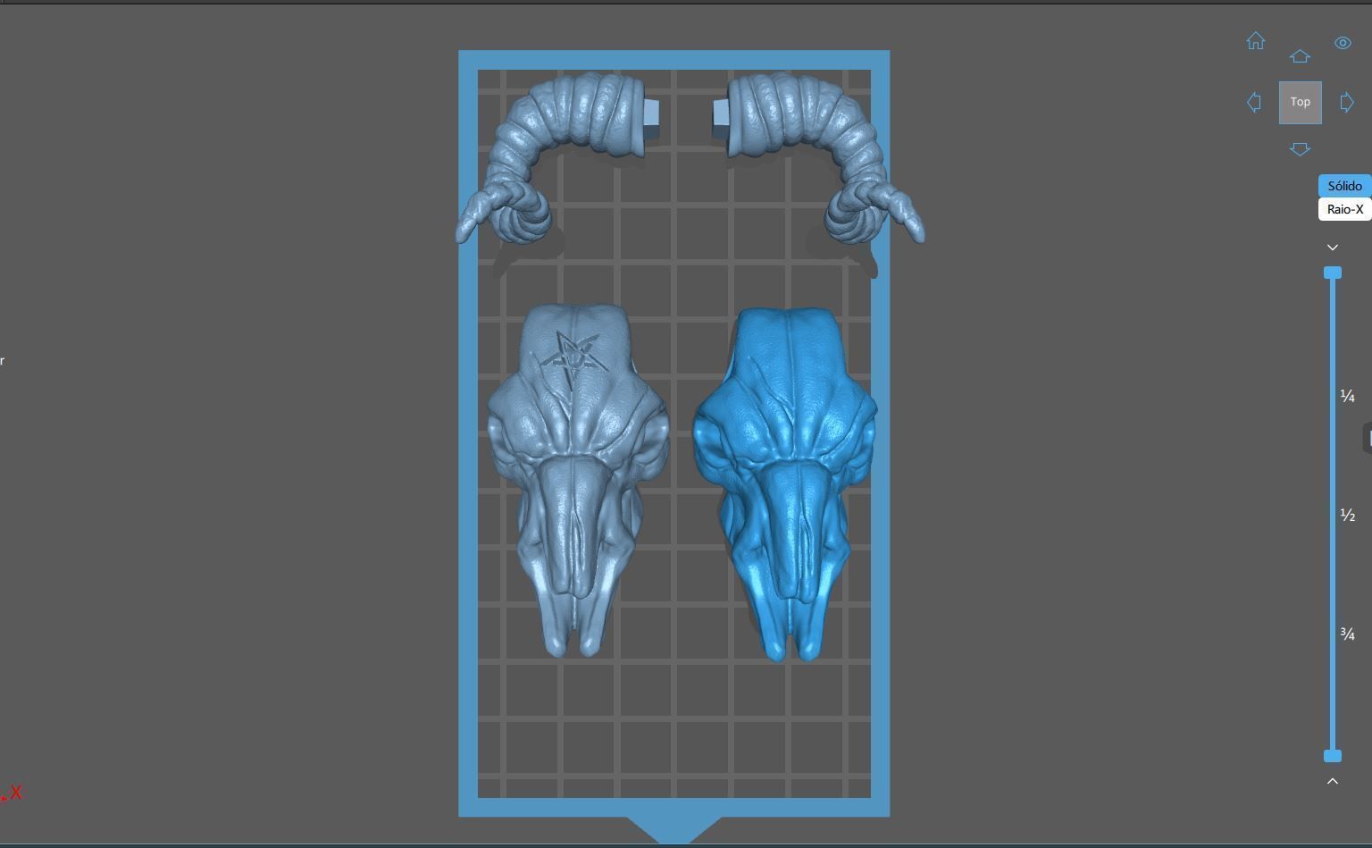 Baphomet Skull Head Stylized 3D print model_10