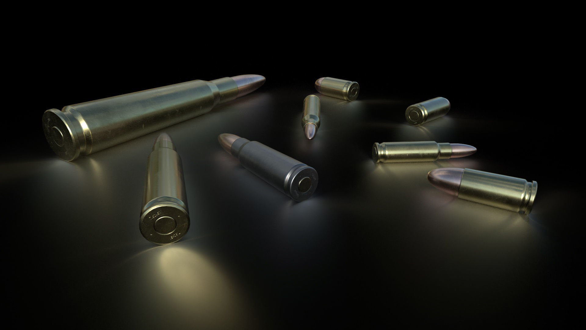 AAA Ammunition Pack - exact measurements - PBR - low-poly Low-poly 3D model_7