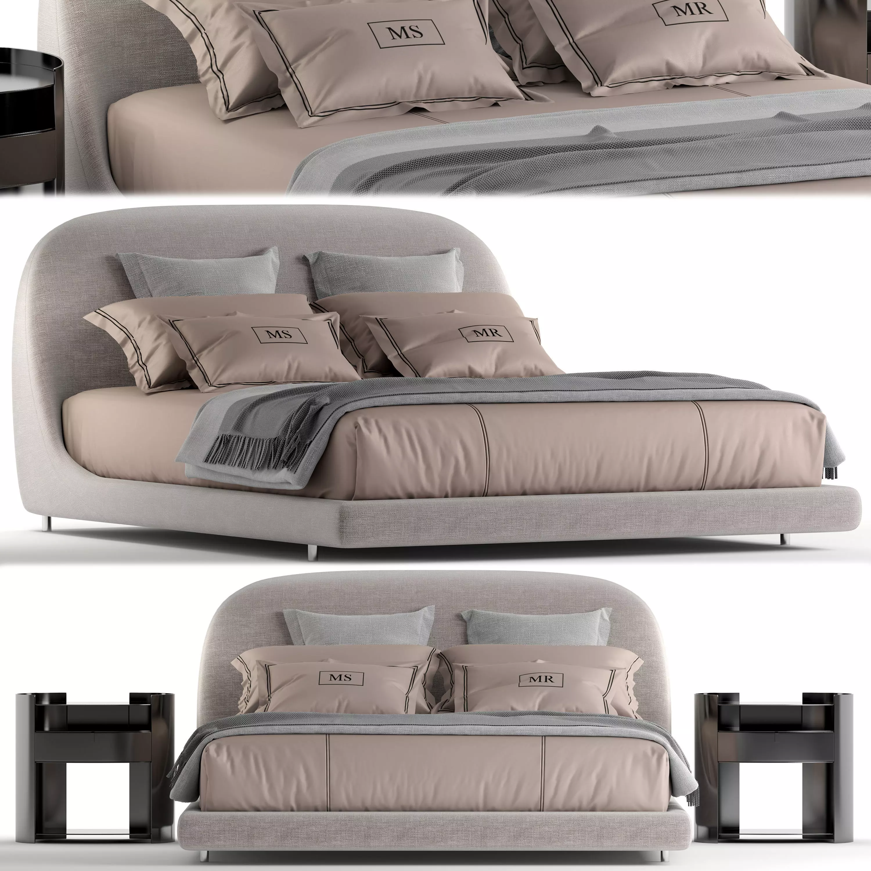Flou Taormina bed 3D model