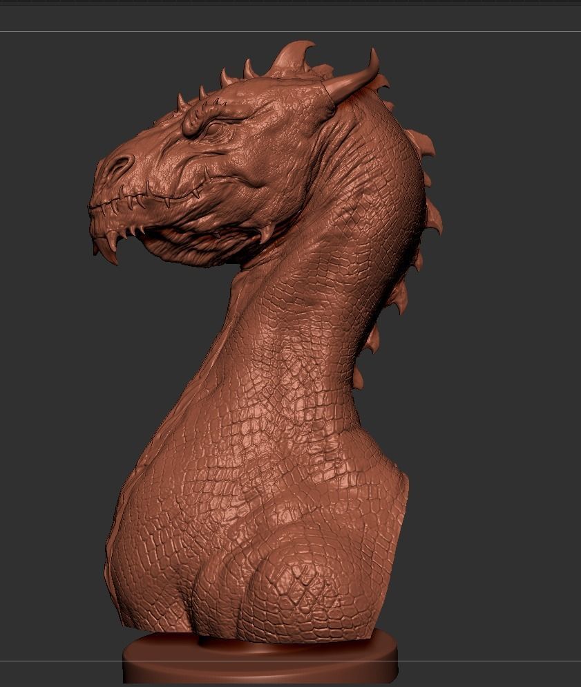 Dragon Bust 3D print model_9