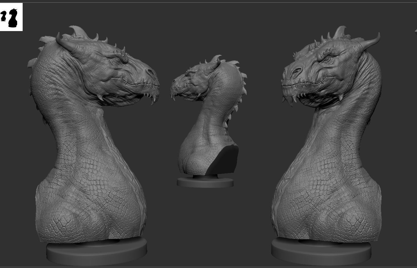 Dragon Bust 3D print model_6