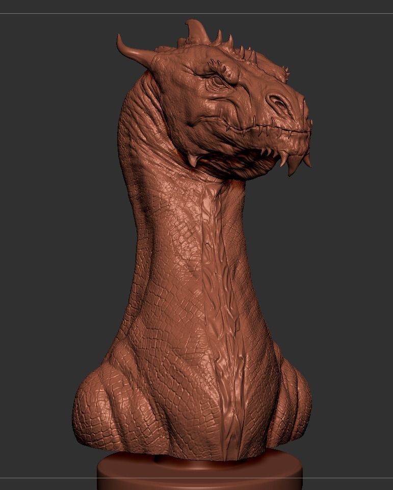 Dragon Bust 3D print model_7