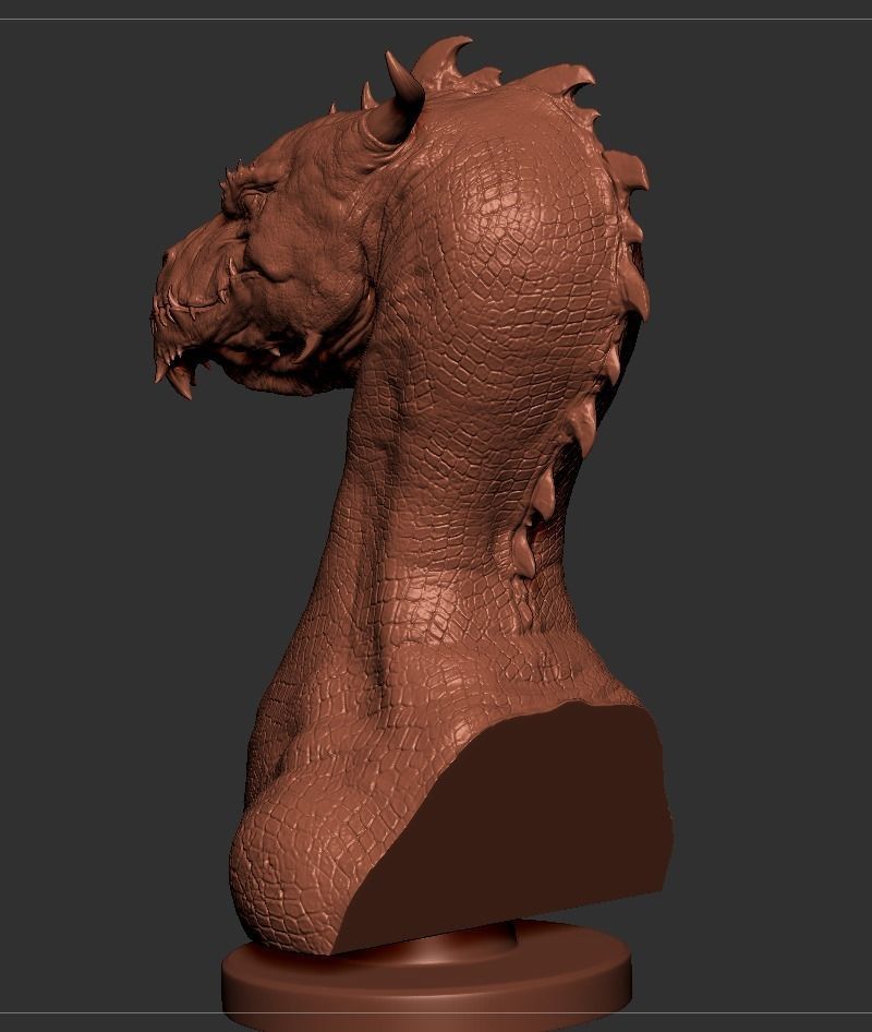Dragon Bust 3D print model_10