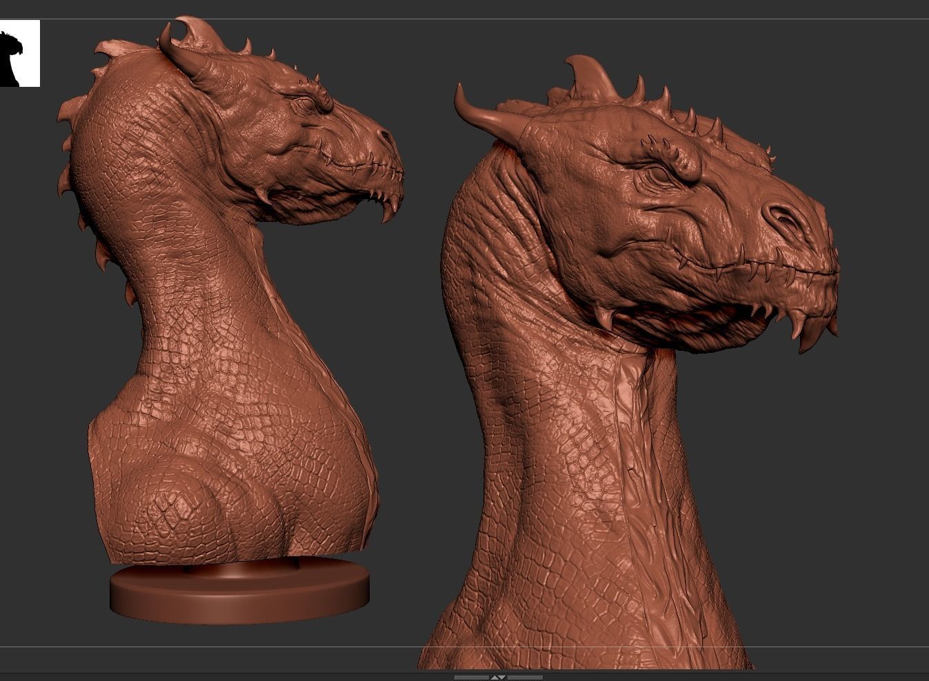 Dragon Bust 3D print model_12
