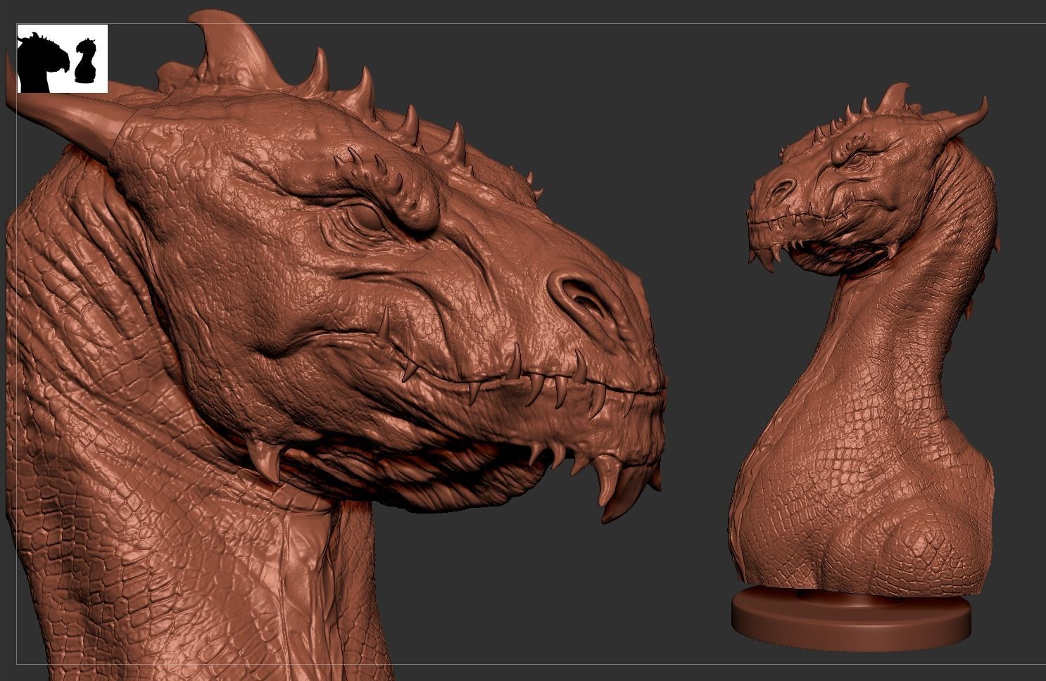 Dragon Bust 3D print model_13