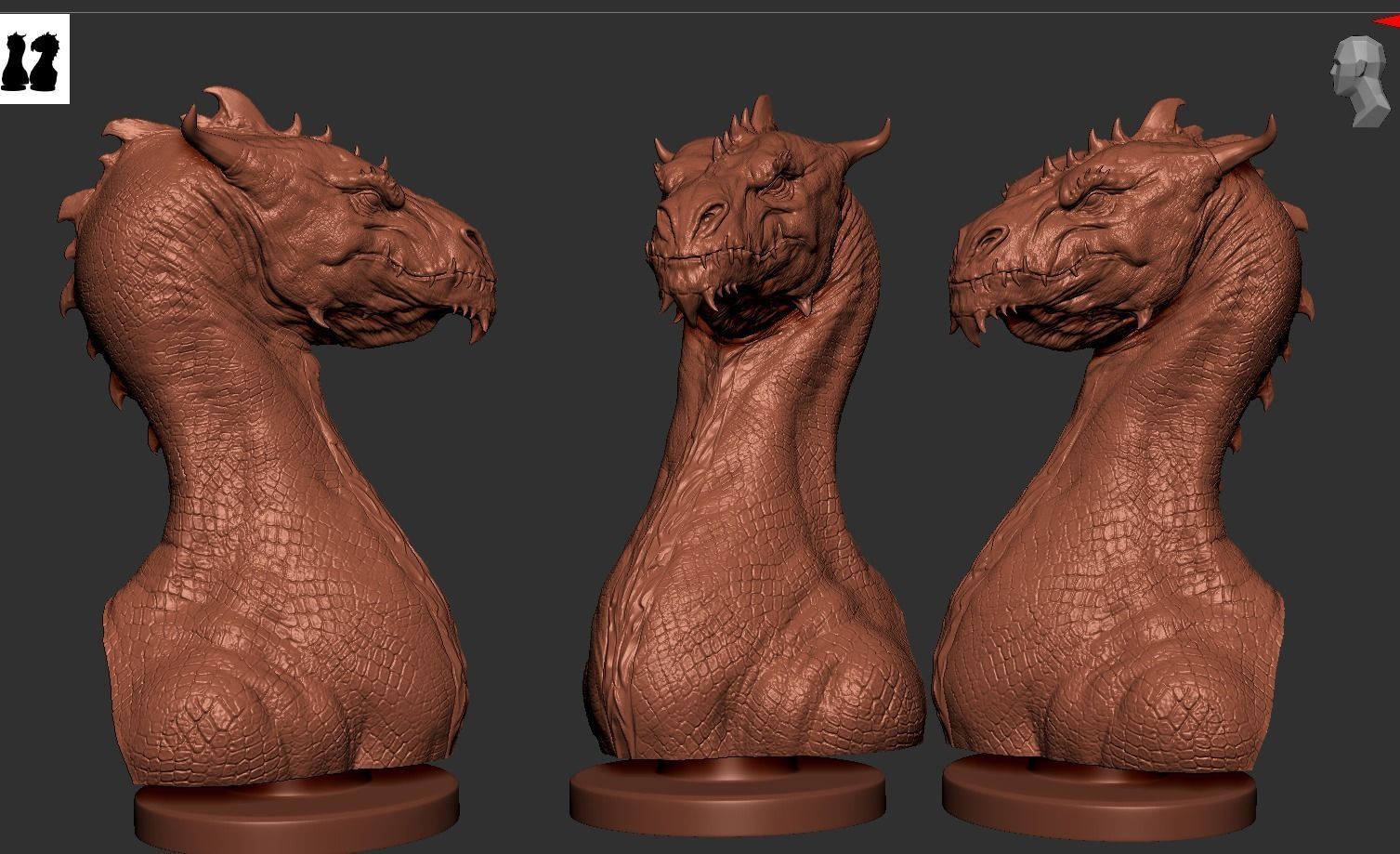 Dragon Bust 3D print model_4