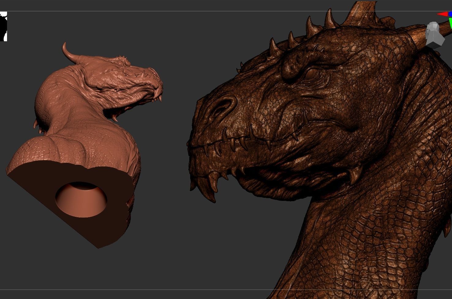 Dragon Bust 3D print model_15