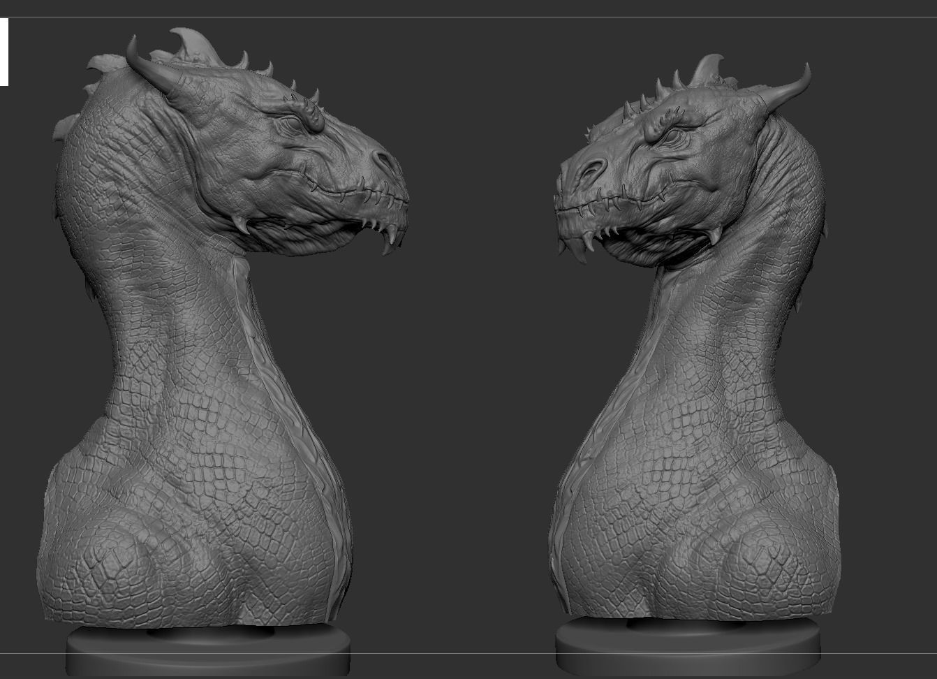 Dragon Bust 3D print model_5