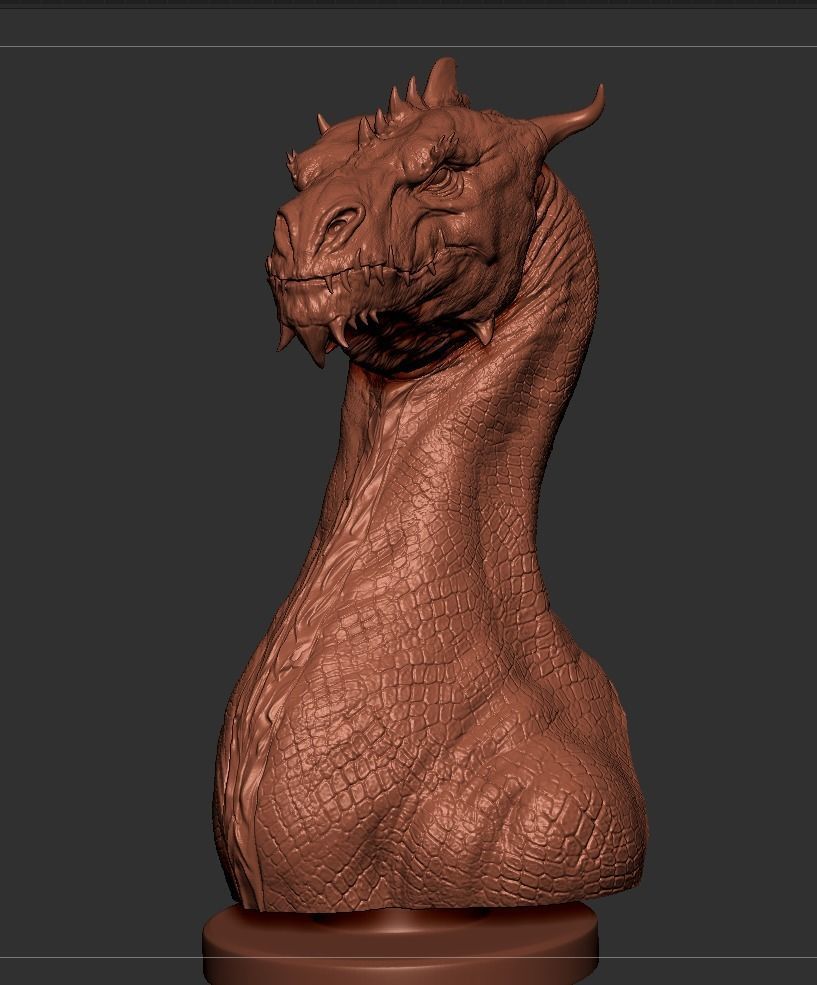 Dragon Bust 3D print model_8
