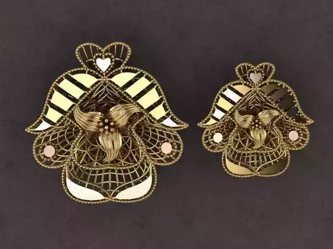 Pendant Set 2 two gold plated brooches