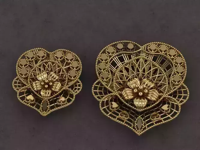 Pendant Set 4 two gold plated brooches