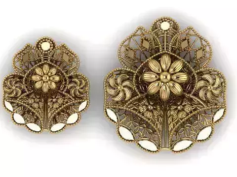 Pendant Set 5 pair of gold brooches