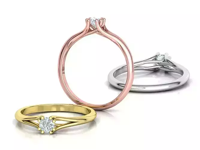 Trellis Solitaire Ring Promise Ring with 4mm Stone 3dmodel 3D print model