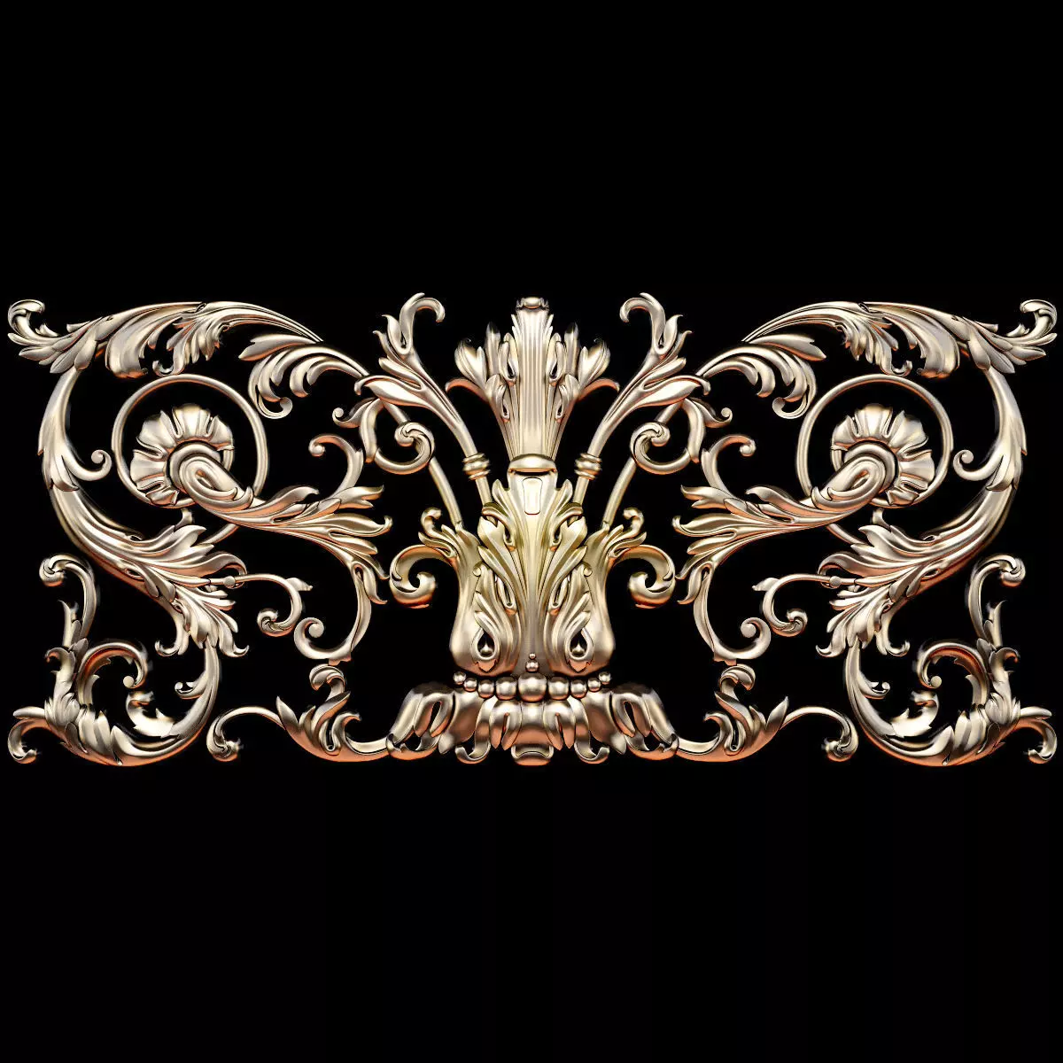 Classic carved decor baroque carving 3D model_0
