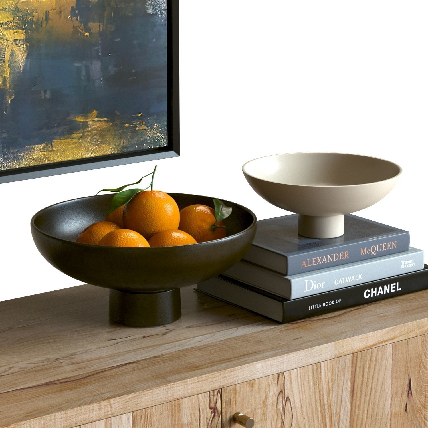 Sideboard Set with Decor 01 - Crate and Barrel Furniture 3D model_4