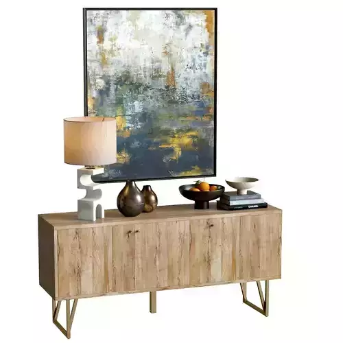 Sideboard Set with Decor 01 - Crate and Barrel Furniture