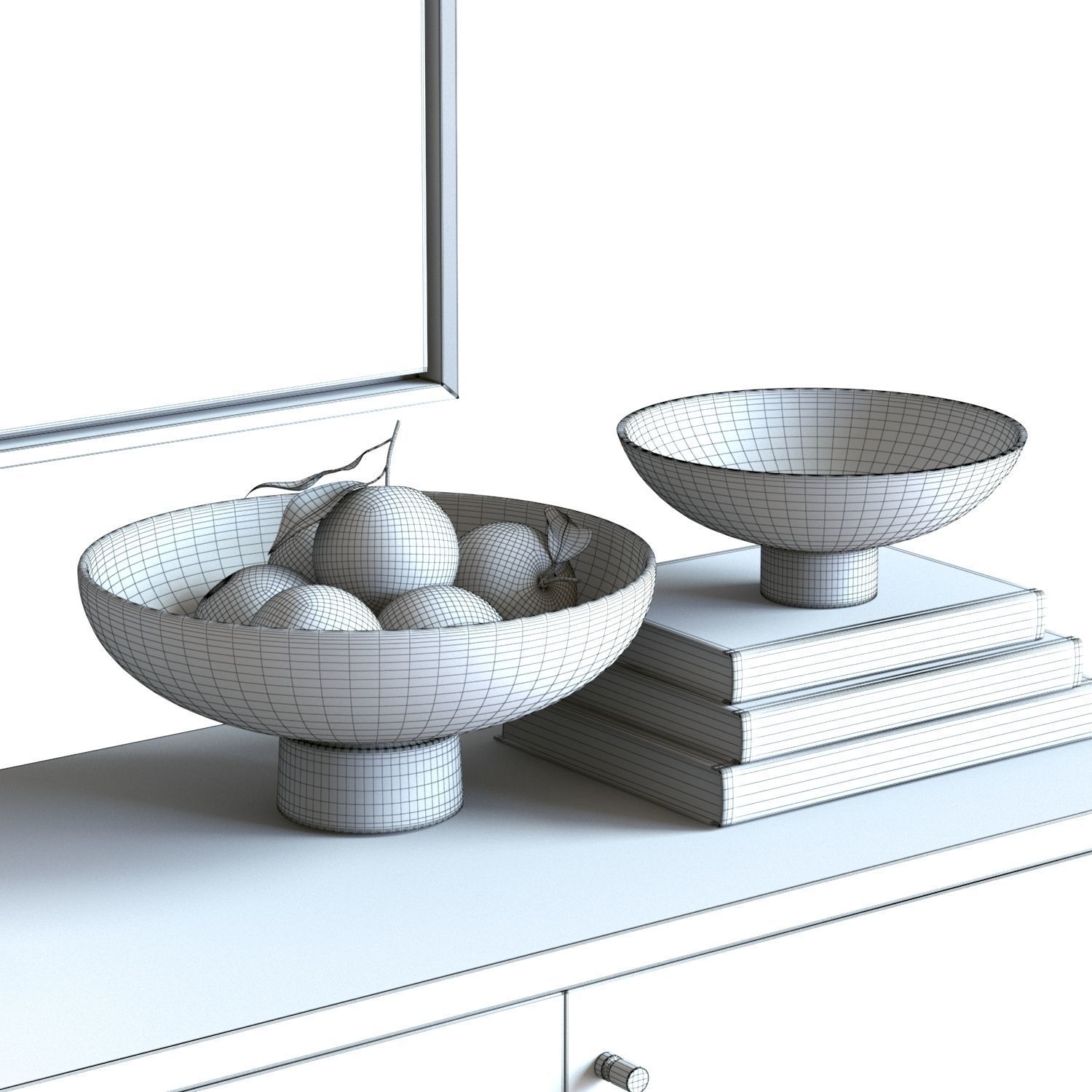 Sideboard Set with Decor 01 - Crate and Barrel Furniture 3D model_5